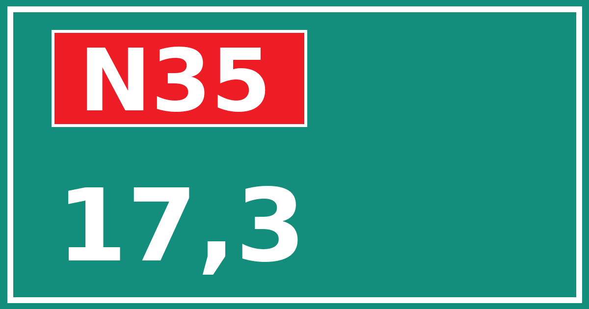 Hectometerbord N35 17,3