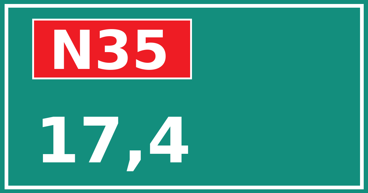 Hectometerbord N35 17,4