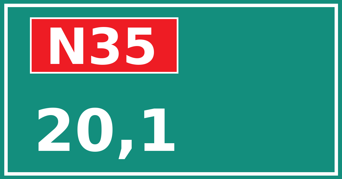 Hectometerbord N35 20,1