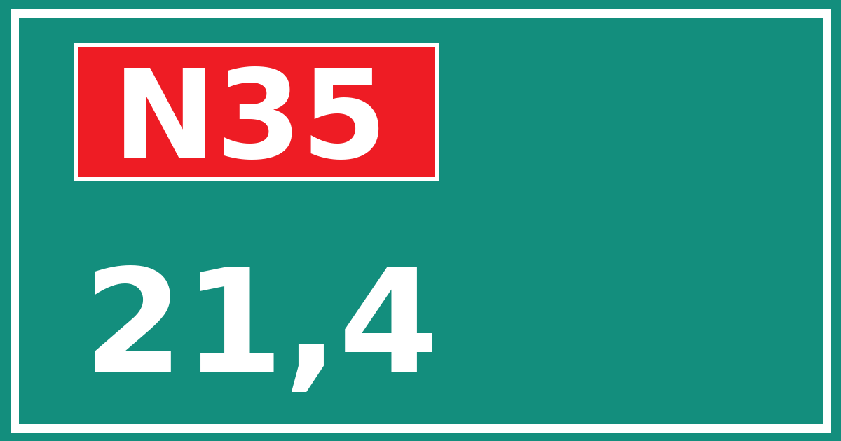 Hectometerbord N35 21,4
