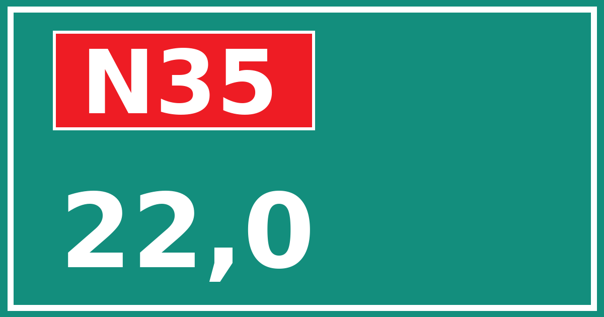 Hectometerbord N35 22,0