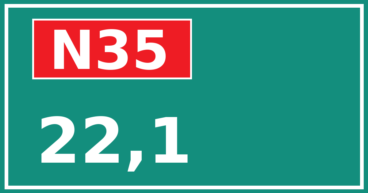 Hectometerbord N35 22,1