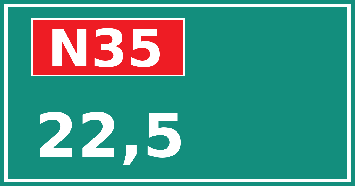 Hectometerbord N35 22,5