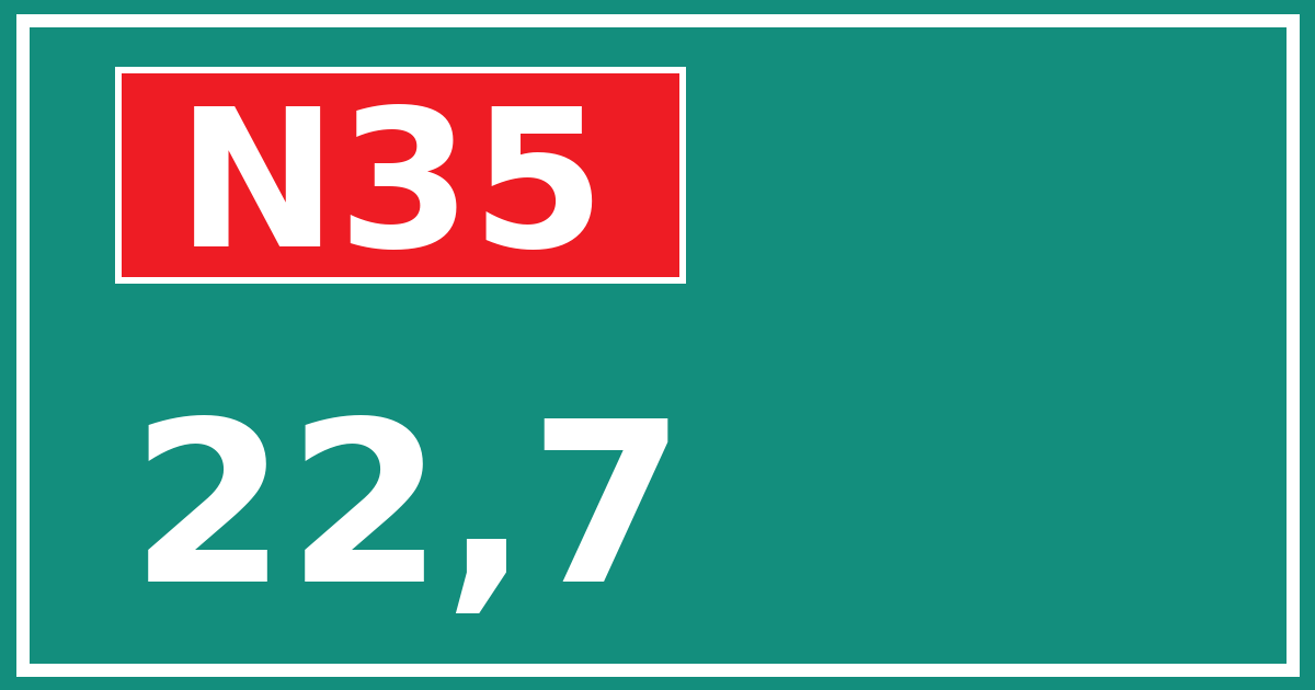 Hectometerbord N35 22,7