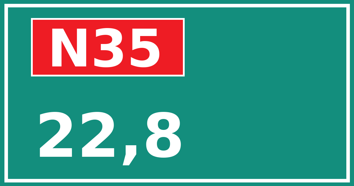 Hectometerbord N35 22,8