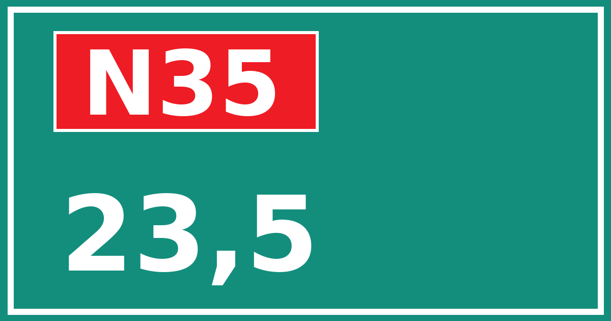 Hectometerbord N35 23,5