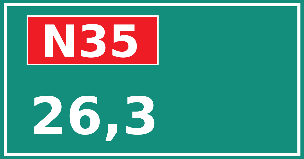 Hectometerbord N35 26,3