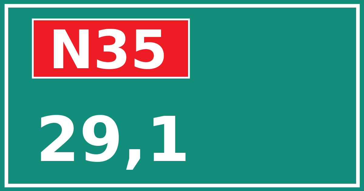 Hectometerbord N35 29,1