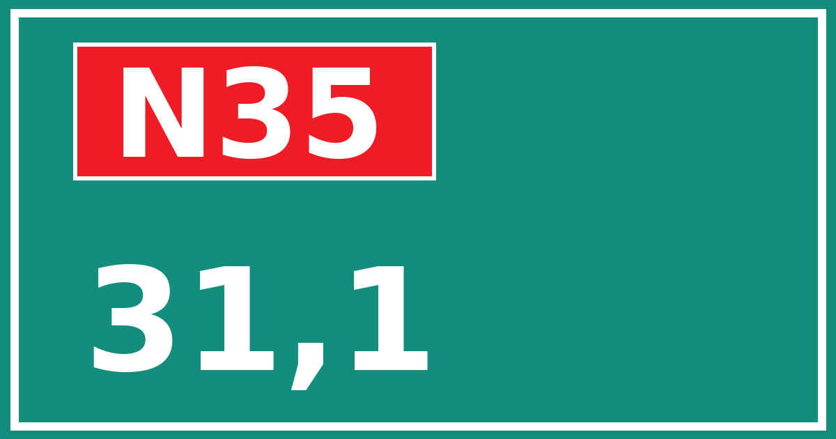 Hectometerbord N35 31,1