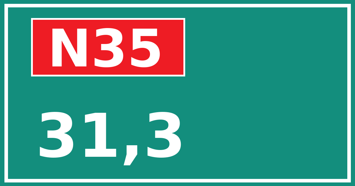 Hectometerbord N35 31,3