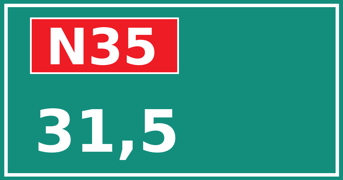 Hectometerbord N35 31,5