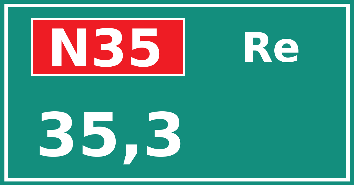 Hectometerbord N35 35,3 zijde Re