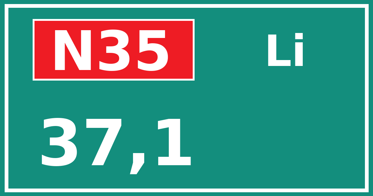 Hectometerbord N35 37,1 zijde Li