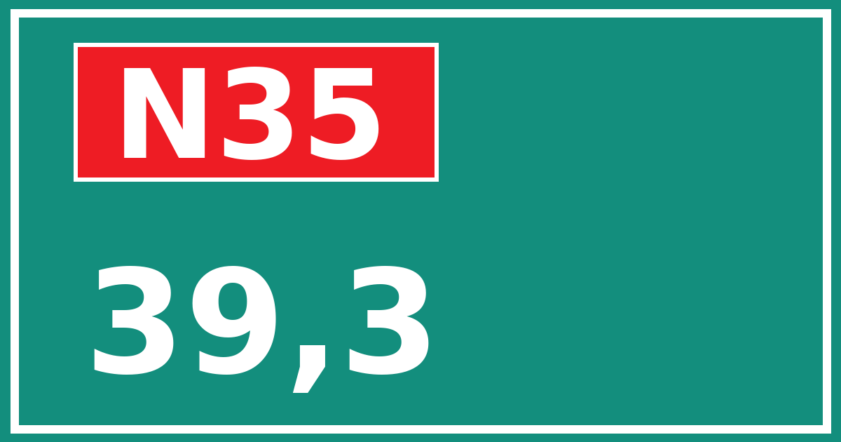 Hectometerbord N35 39,3