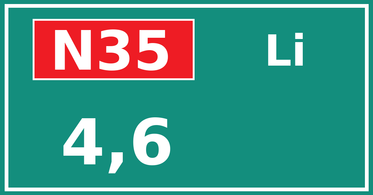 Hectometerbord N35 4,6 zijde Li