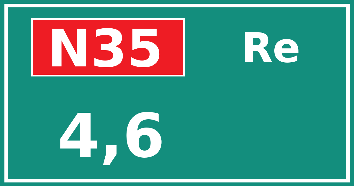 Hectometerbord N35 4,6 zijde Re