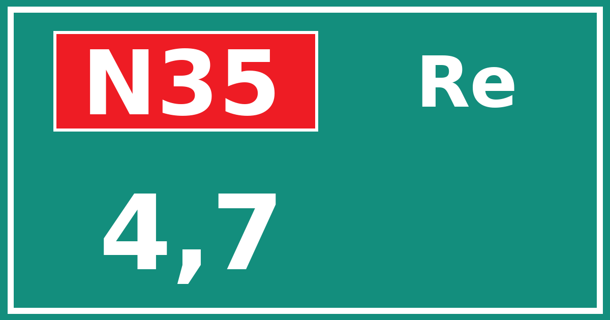 Hectometerbord N35 4,7 zijde Re