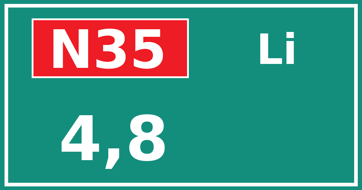 Hectometerbord N35 4,8 zijde Li