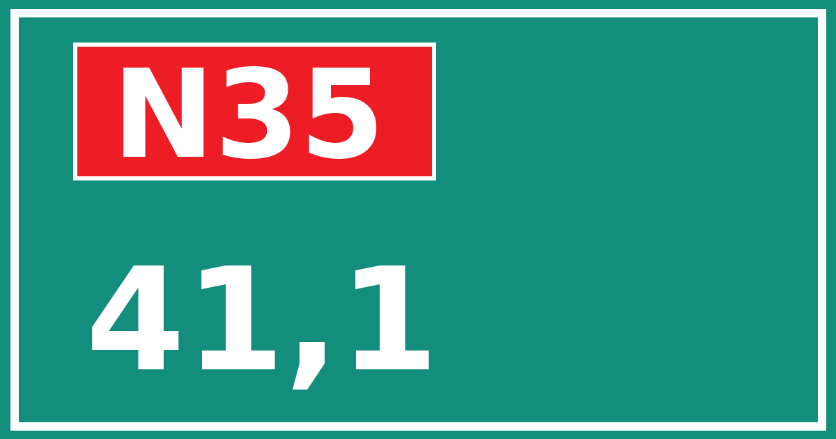 Hectometerbord N35 41,1