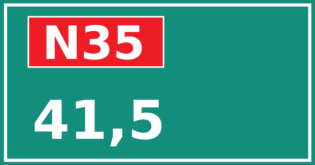 Hectometerbord N35 41,5