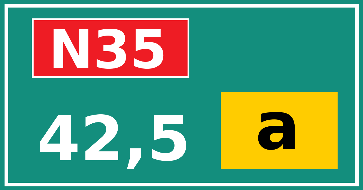 Hectometerbord N35 42,5 letter a