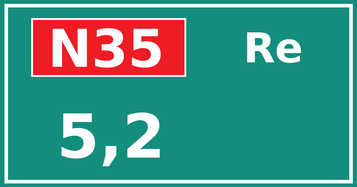 Hectometerbord N35 5,2 zijde Re