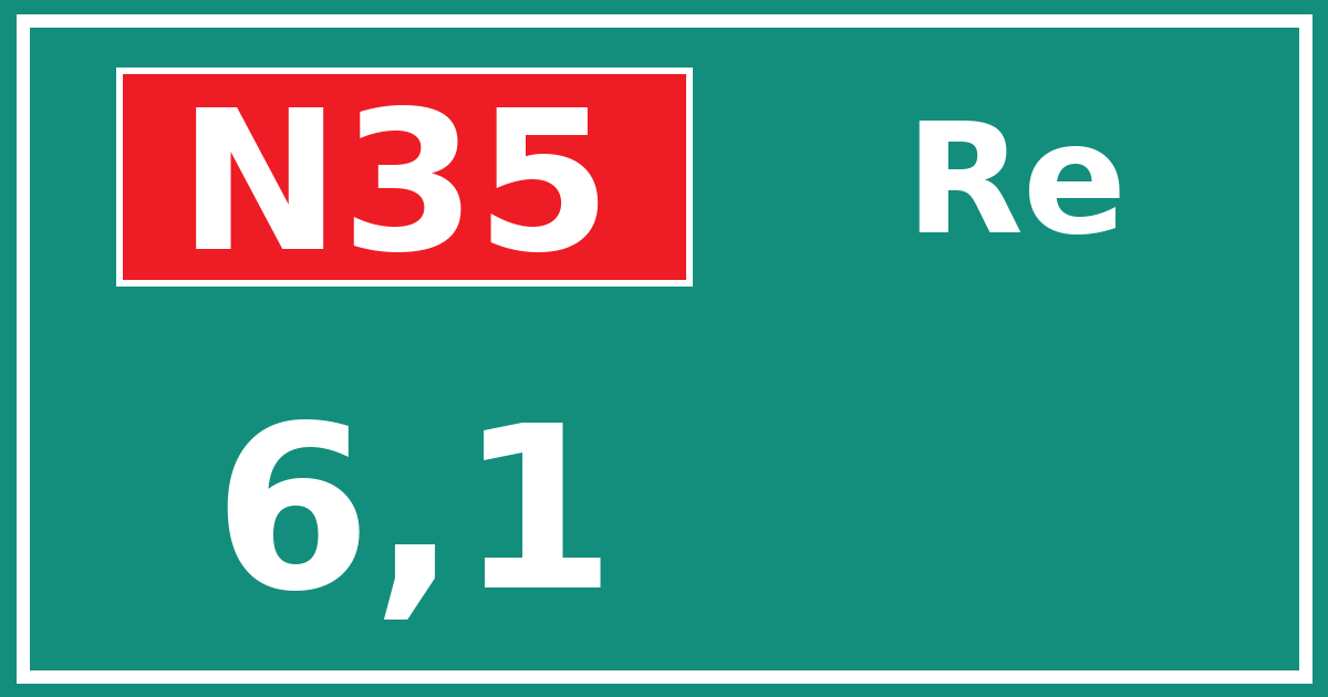 Hectometerbord N35 6,1 zijde Re