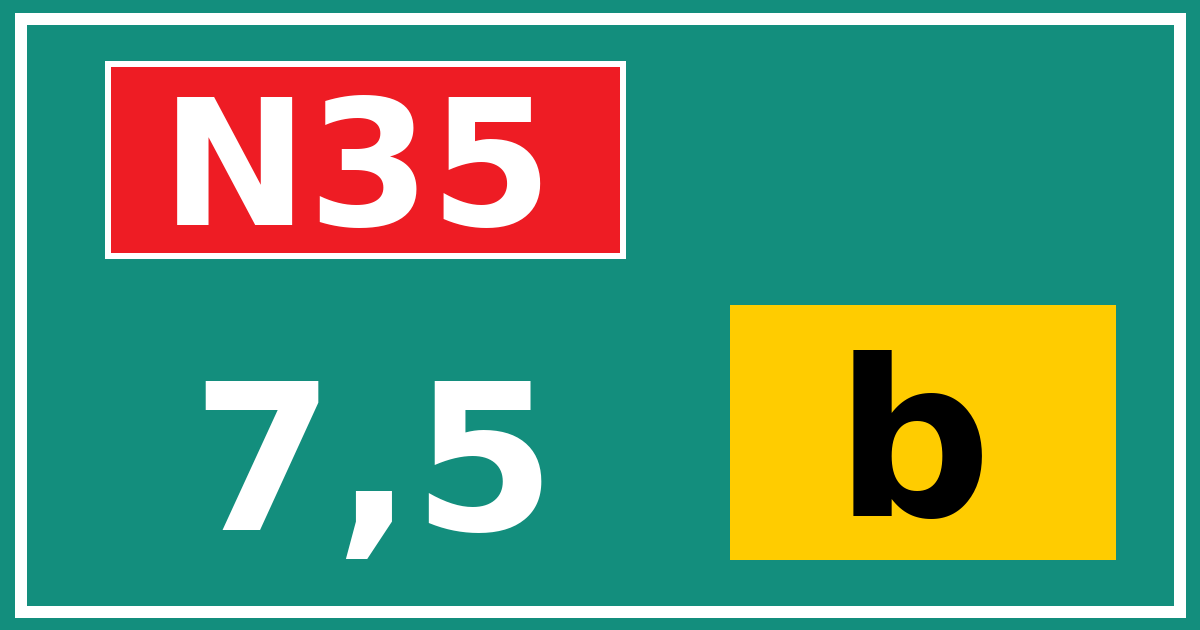 Hectometerbord N35 7,5 letter b
