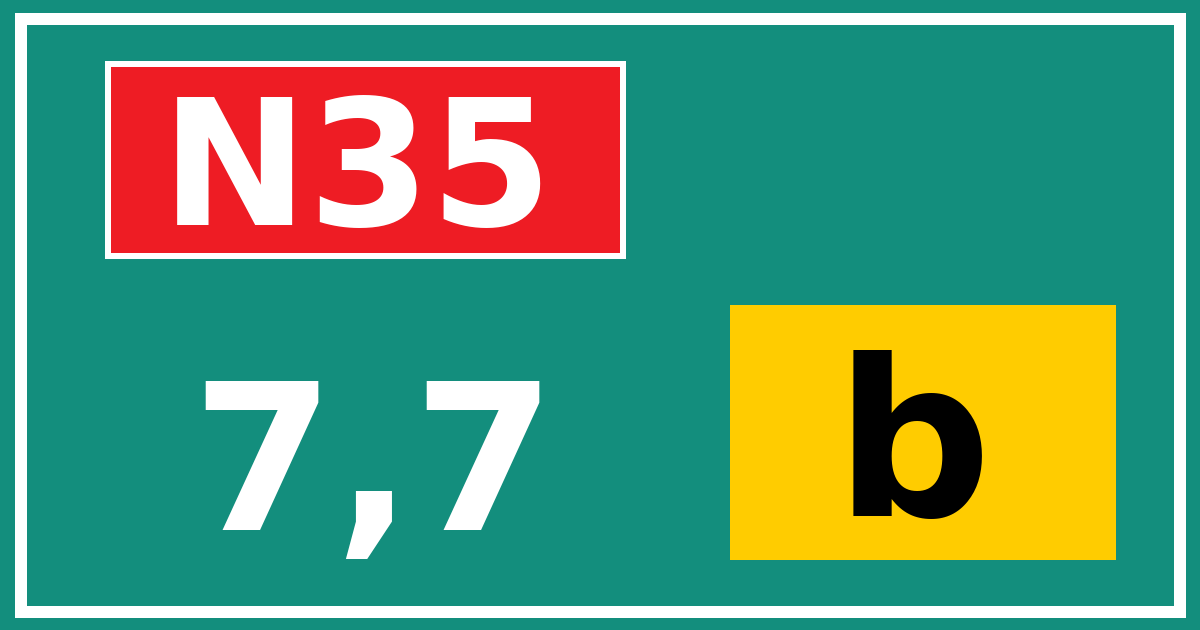 Hectometerbord N35 7,7 letter b