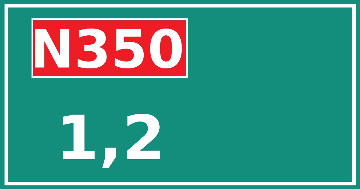 Hectometerbord N350 1,2