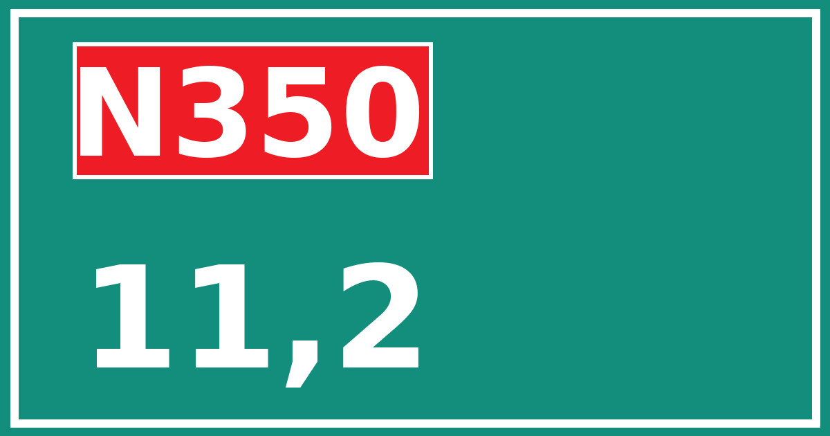 Hectometerbord N350 11,2