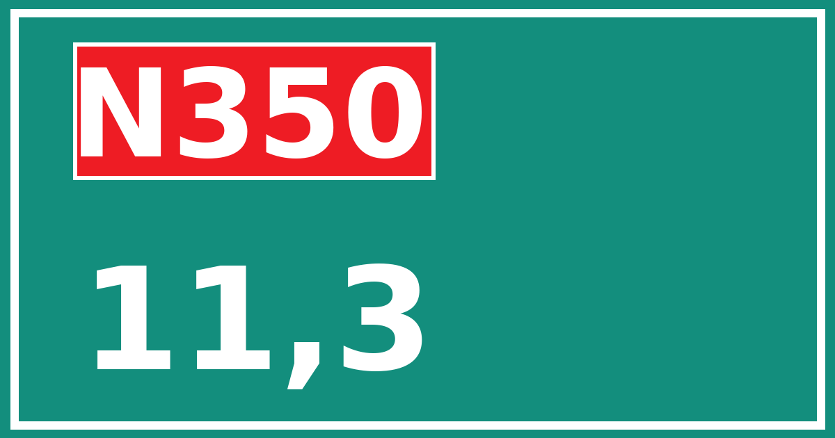 Hectometerbord N350 11,3