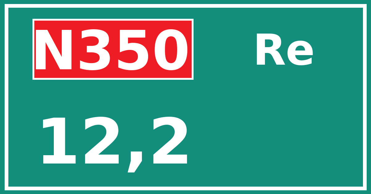 Hectometerbord N350 12,2 zijde Re