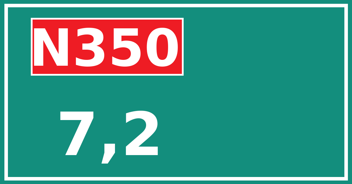 Hectometerbord N350 7,2