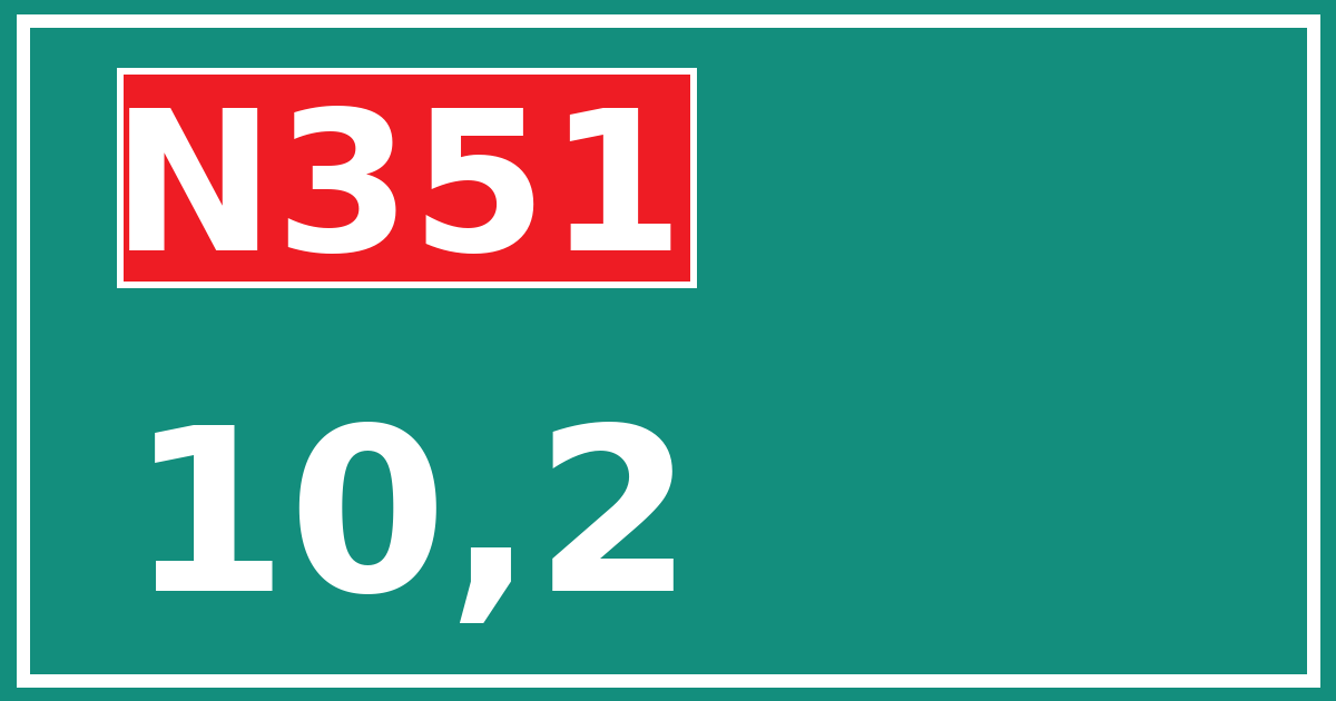 Hectometerbord N351 10,2
