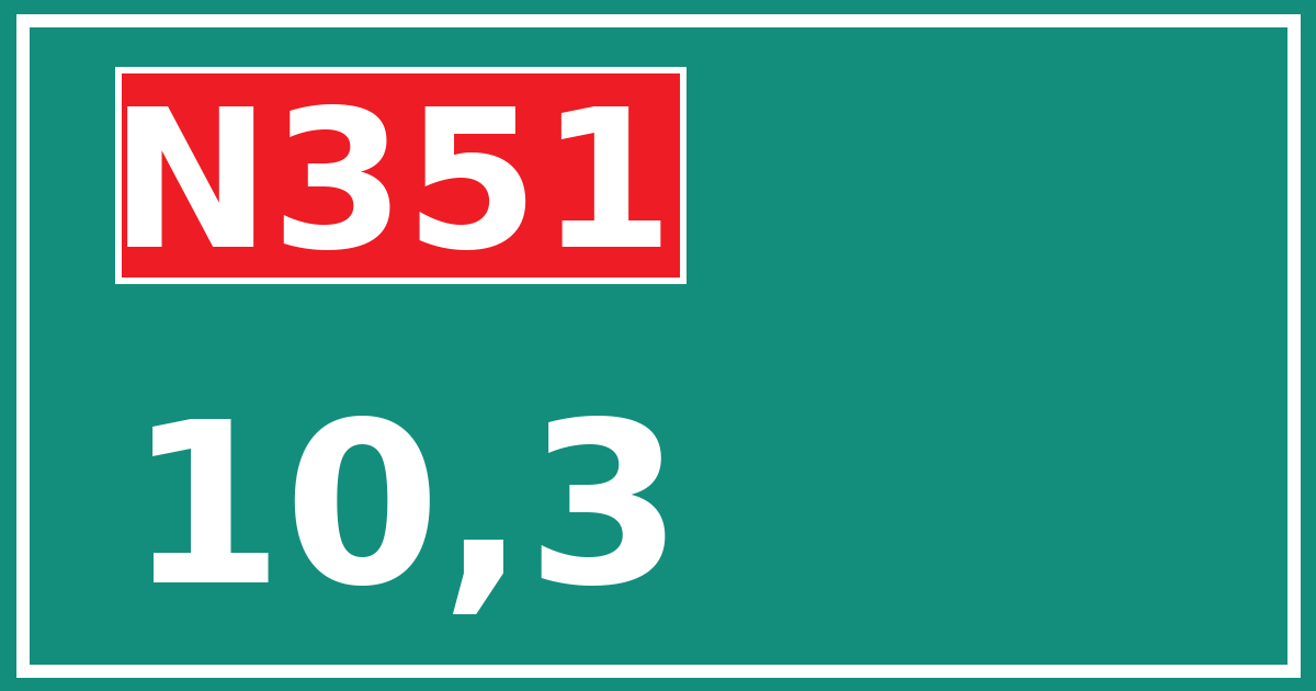 Hectometerbord N351 10,3