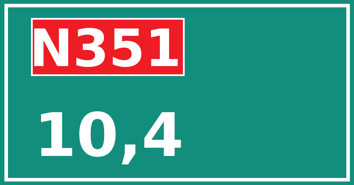Hectometerbord N351 10,4