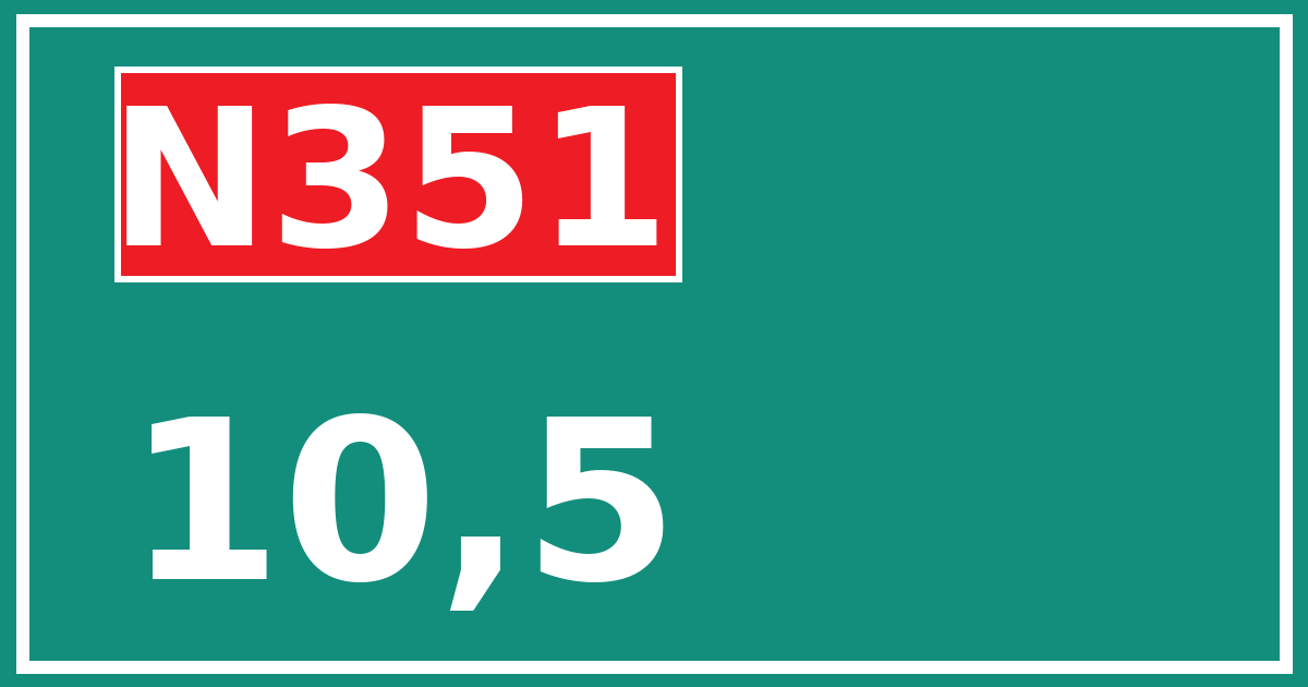 Hectometerbord N351 10,5