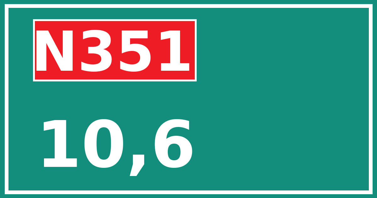 Hectometerbord N351 10,6