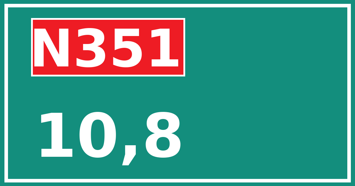 Hectometerbord N351 10,8