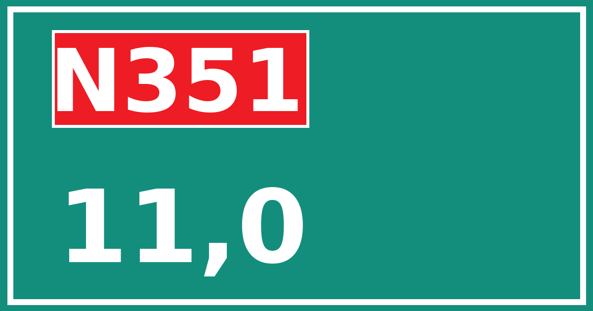 Hectometerbord N351 11,0