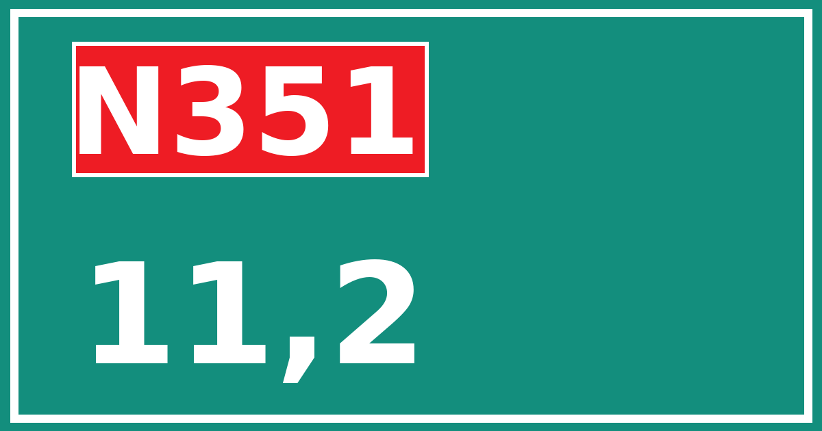 Hectometerbord N351 11,2