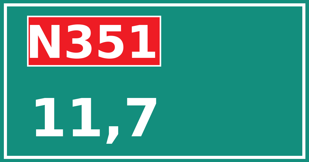 Hectometerbord N351 11,7