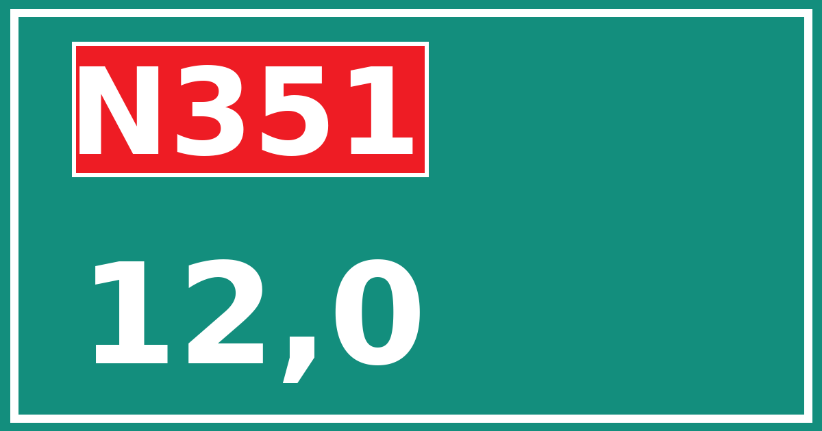 Hectometerbord N351 12,0