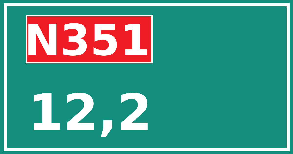Hectometerbord N351 12,2