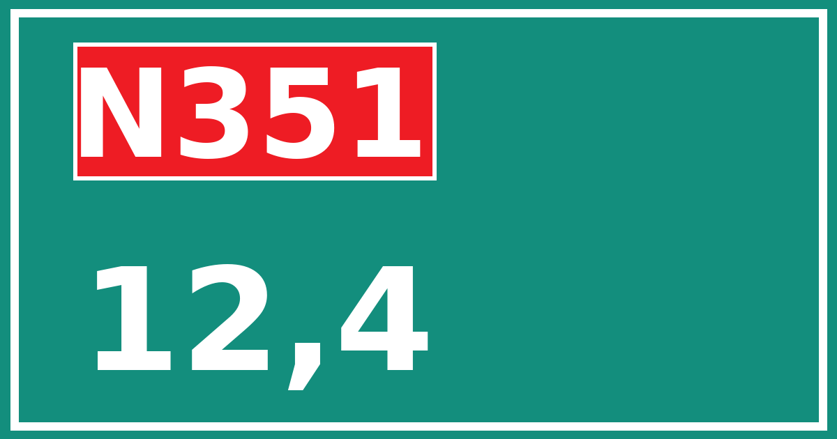 Hectometerbord N351 12,4