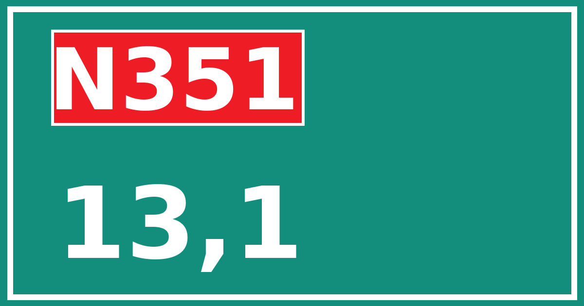 Hectometerbord N351 13,1