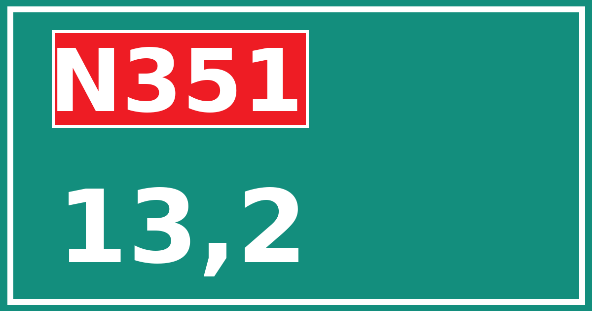 Hectometerbord N351 13,2