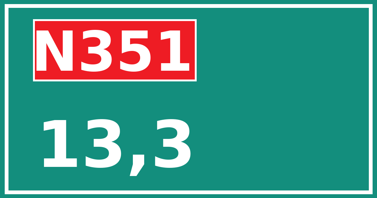 Hectometerbord N351 13,3