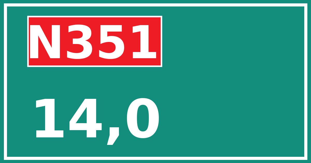 Hectometerbord N351 14,0